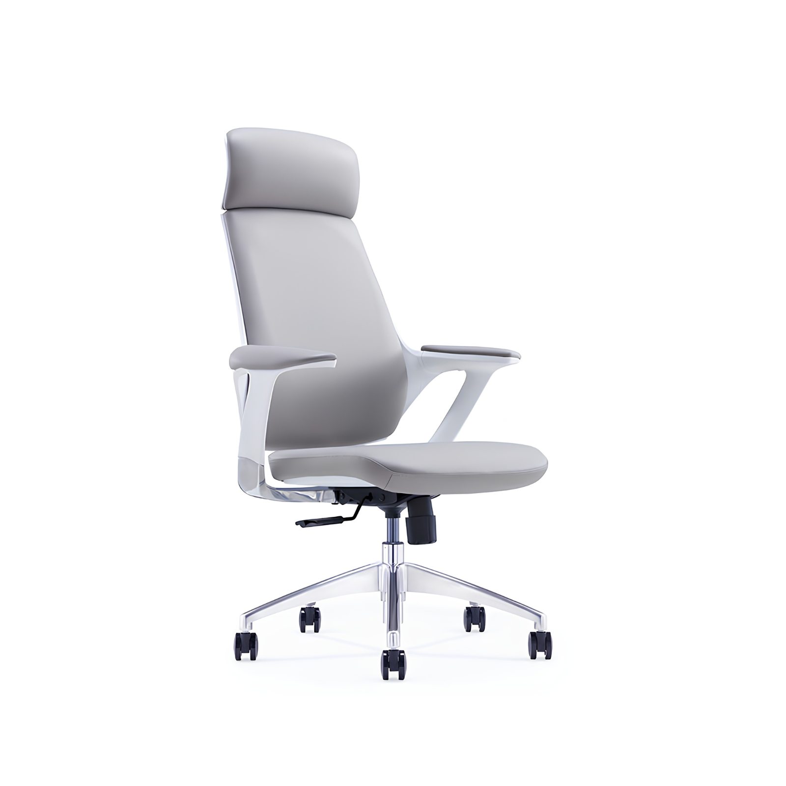 High-Back Leather Chair with Headrest